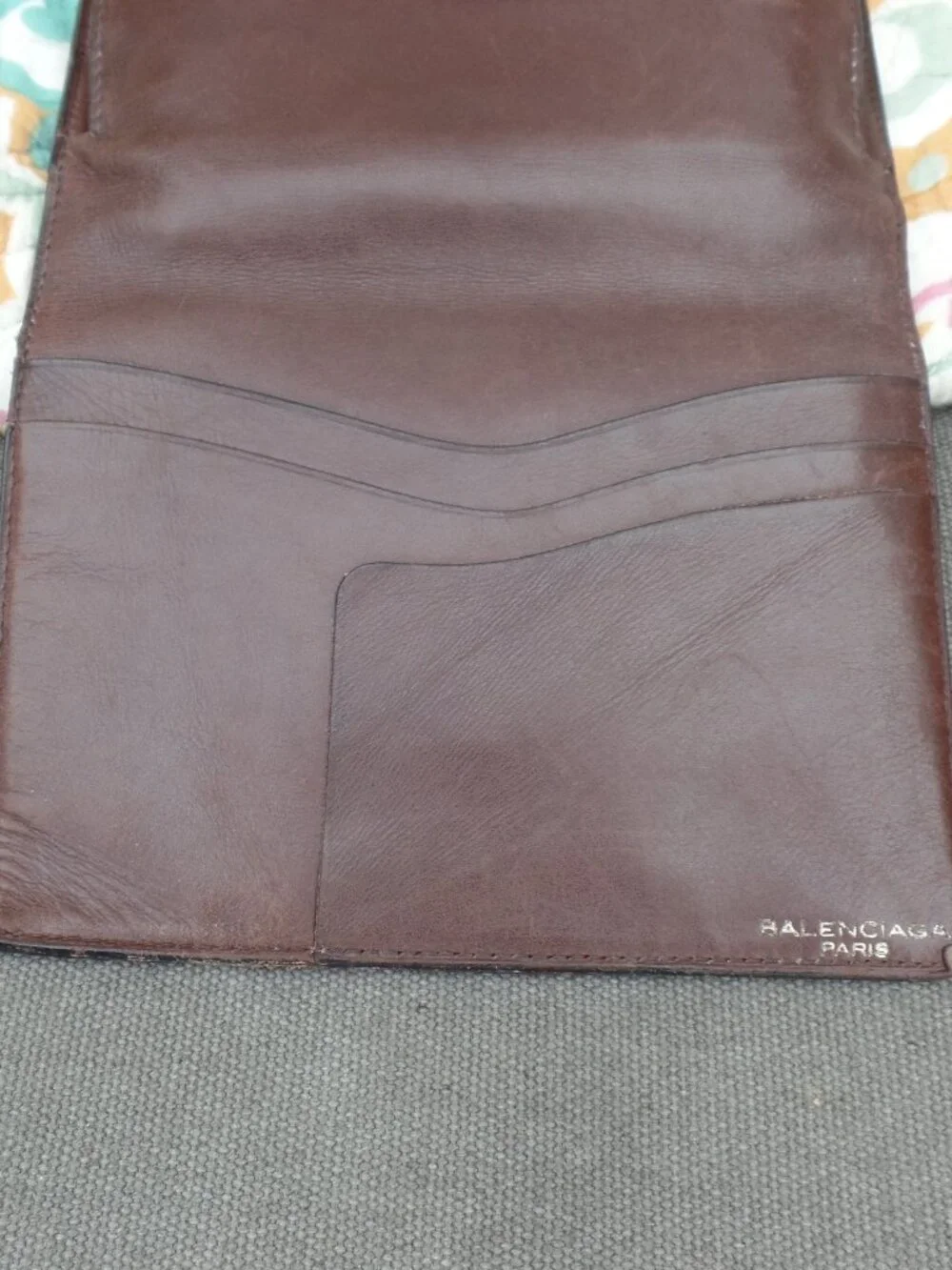 Balenciaga Vintage 80's Texture Bifold Frame Wallet With Kisslock Brown *RARE
